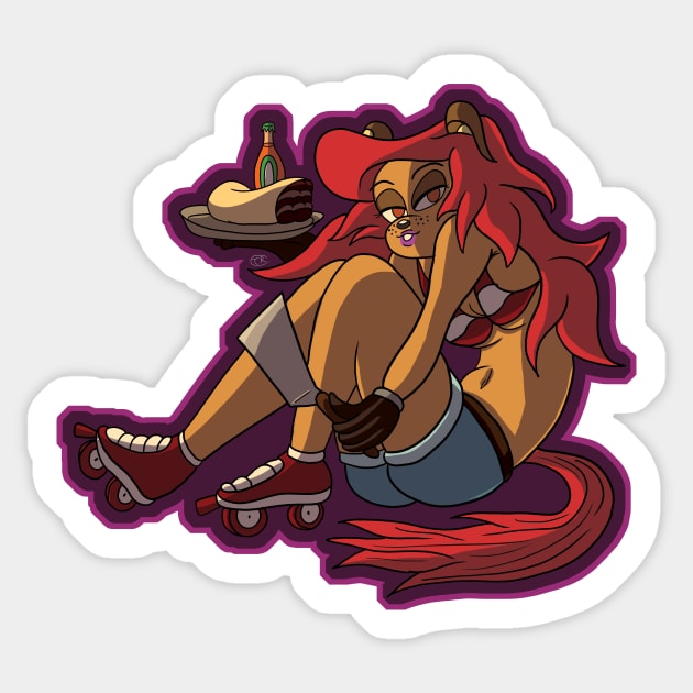 Talia the roller skating street chef Sticker by Tommythemage